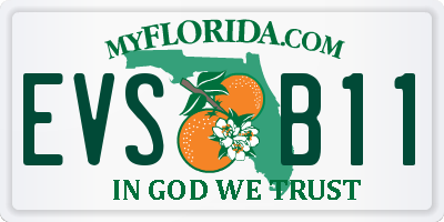 FL license plate EVSB11