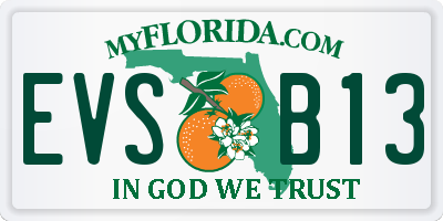 FL license plate EVSB13