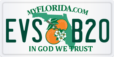 FL license plate EVSB20