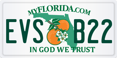 FL license plate EVSB22