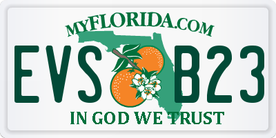 FL license plate EVSB23