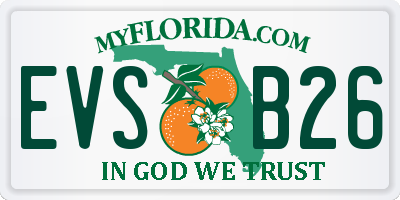 FL license plate EVSB26