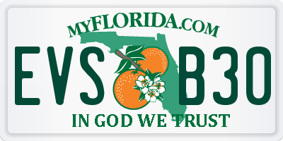 FL license plate EVSB30