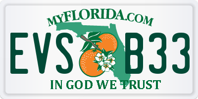 FL license plate EVSB33