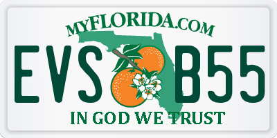 FL license plate EVSB55