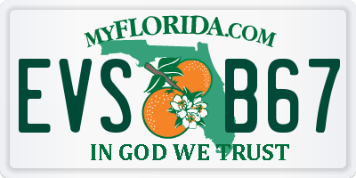 FL license plate EVSB67