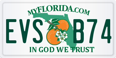 FL license plate EVSB74