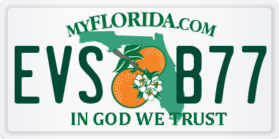 FL license plate EVSB77