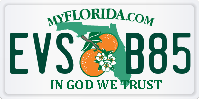 FL license plate EVSB85
