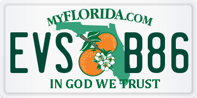 FL license plate EVSB86