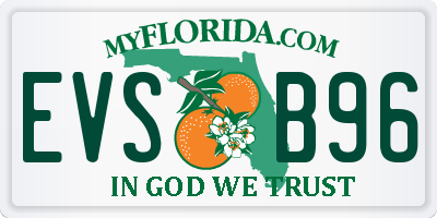 FL license plate EVSB96