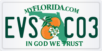 FL license plate EVSC03