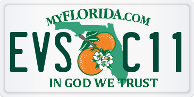 FL license plate EVSC11