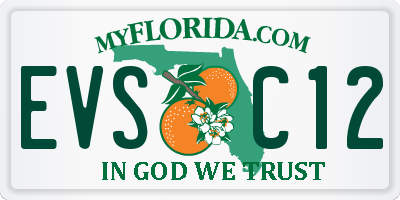 FL license plate EVSC12