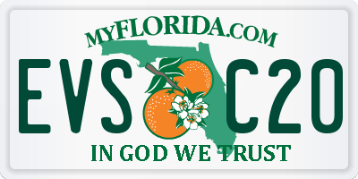 FL license plate EVSC20