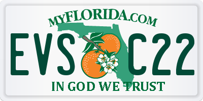 FL license plate EVSC22