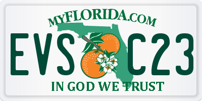 FL license plate EVSC23