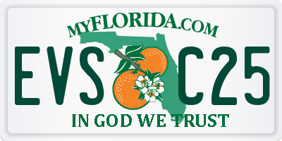 FL license plate EVSC25