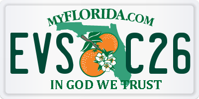 FL license plate EVSC26