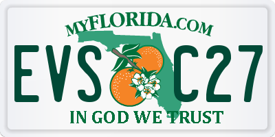 FL license plate EVSC27