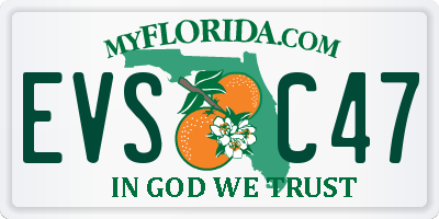 FL license plate EVSC47
