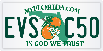 FL license plate EVSC50