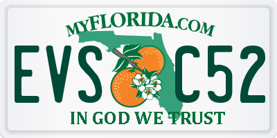 FL license plate EVSC52