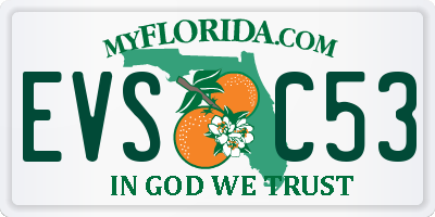 FL license plate EVSC53
