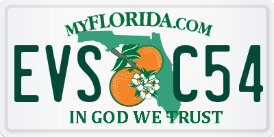 FL license plate EVSC54