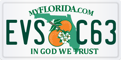 FL license plate EVSC63