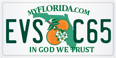 FL license plate EVSC65