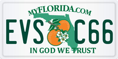 FL license plate EVSC66