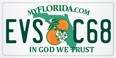 FL license plate EVSC68