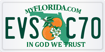 FL license plate EVSC70