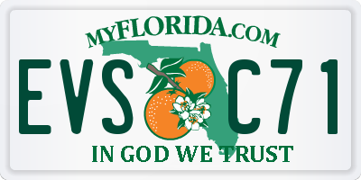 FL license plate EVSC71
