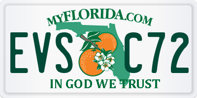 FL license plate EVSC72