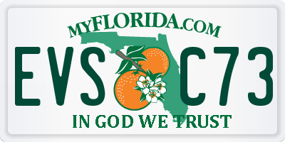 FL license plate EVSC73