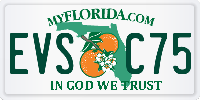 FL license plate EVSC75