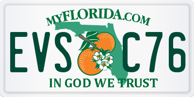 FL license plate EVSC76