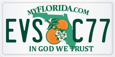 FL license plate EVSC77