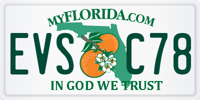FL license plate EVSC78