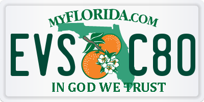 FL license plate EVSC80