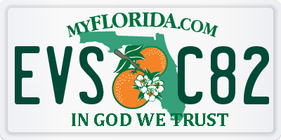 FL license plate EVSC82