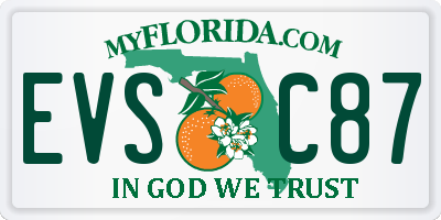 FL license plate EVSC87