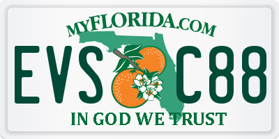 FL license plate EVSC88