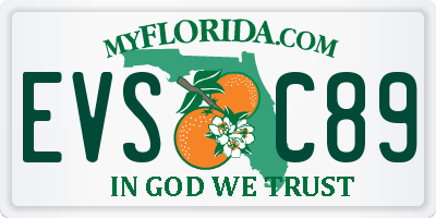 FL license plate EVSC89