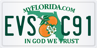 FL license plate EVSC91