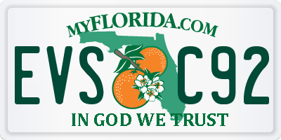 FL license plate EVSC92
