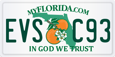 FL license plate EVSC93