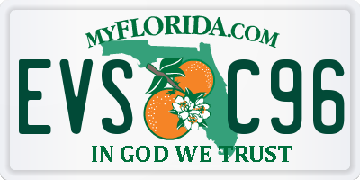 FL license plate EVSC96